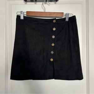 Black Mini Skirt with Buttons